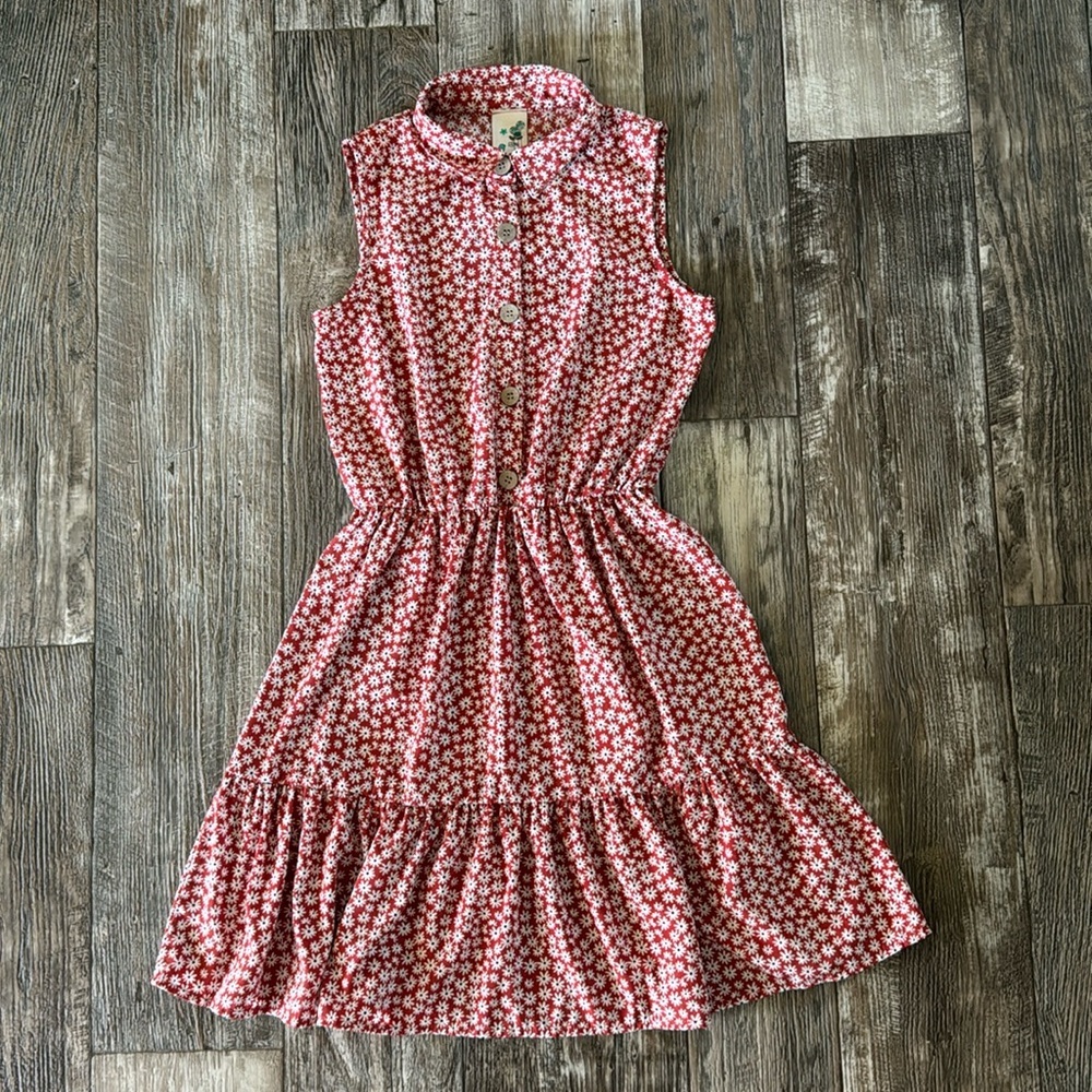 🌟LILY BLEU 🌟GIRL BEAUTIFUL 🌟ORANGE FLORAL DRESS , SIZE 14 LIKE SMALL